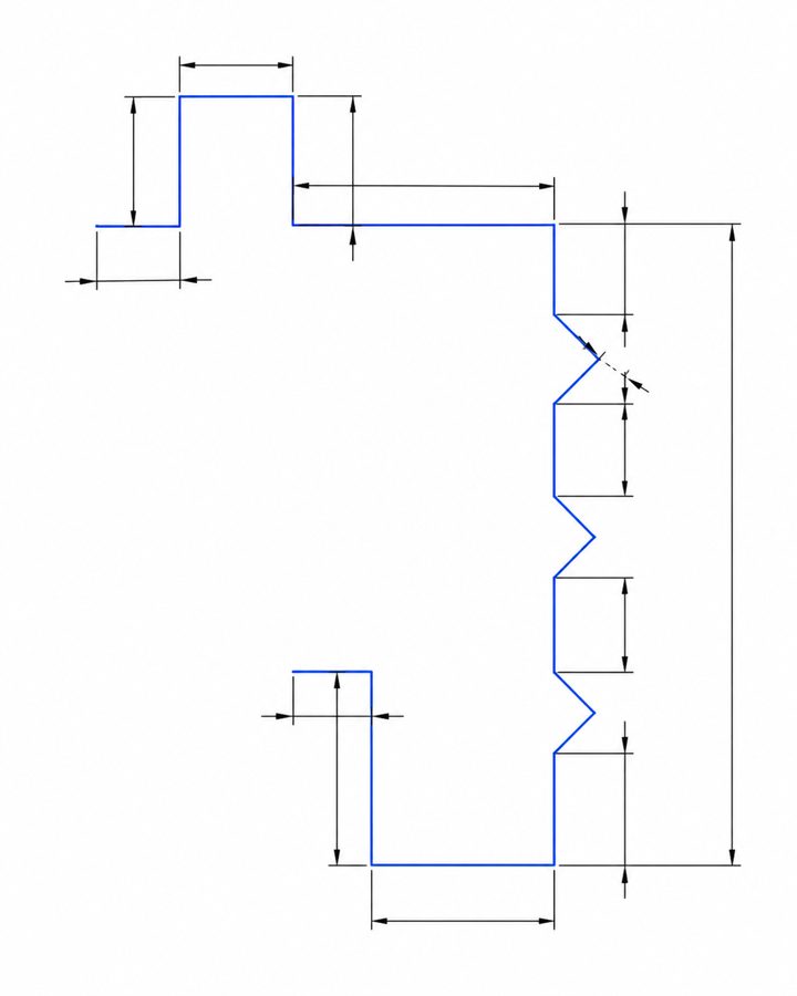 Plano técnico Faldón 3 venas